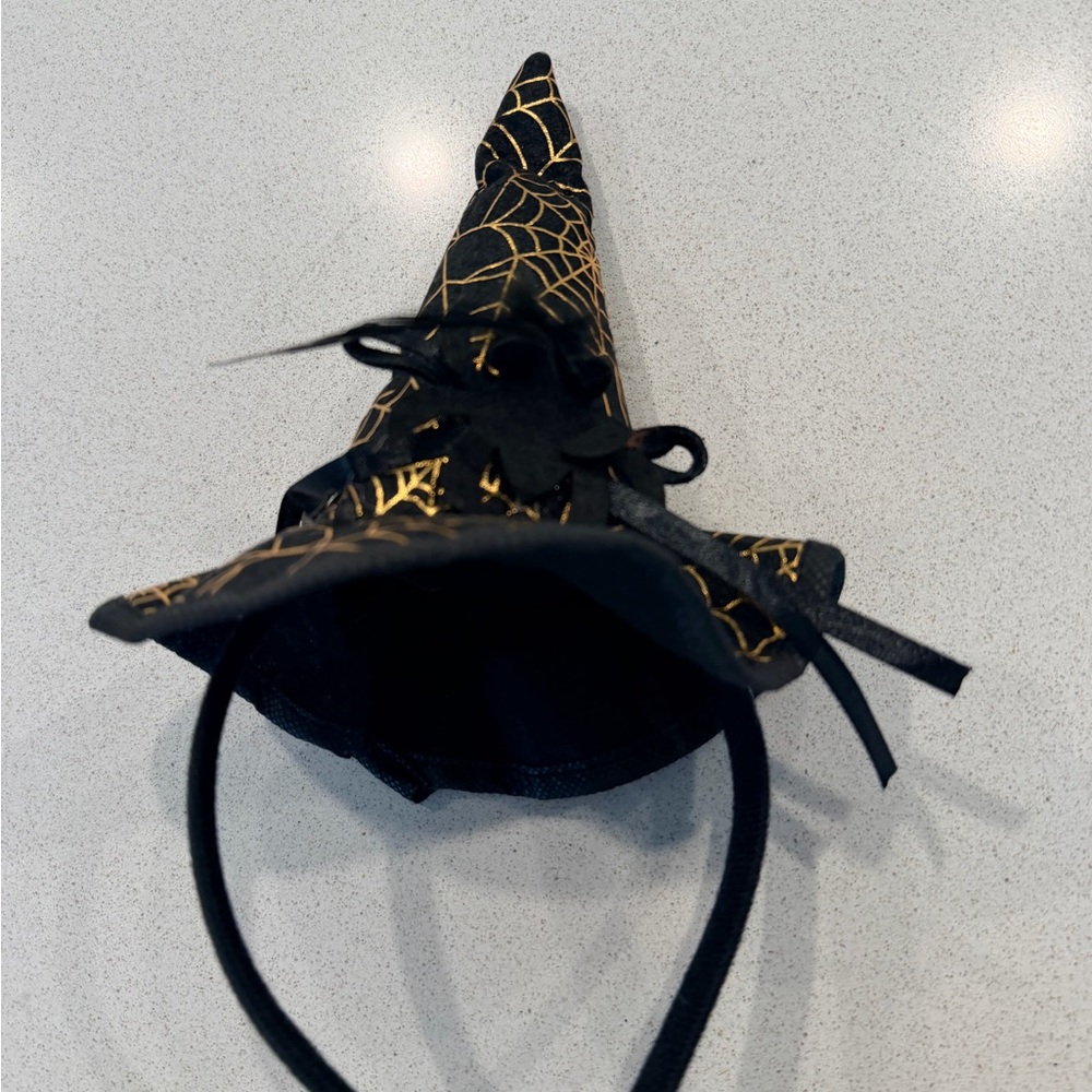 Black and Gold Witch Hat Headband